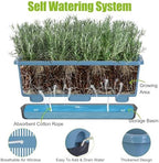 Window Box Planter 4 Packs, 17 Inches Rectangle Flower Pots with Drainage Holes & Trays, Pots for Vegetables, Herbs, Flowers, Garden Windowsill Balcony (Blue, 17 * 5.1 * 6 inch) - Image 2