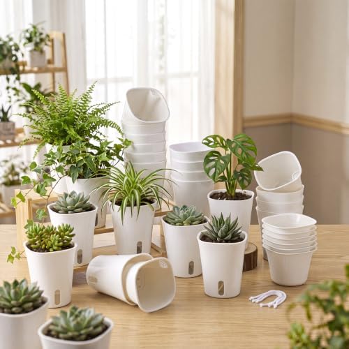 Ziliny 20 Pcs 4.92 Inch Self Watering Planters with Water Indicator - Image 2