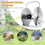 Stainless Steel Garden Hose Reel, Wall/Floor Mounted Heavy Duty Water Hose Reel with Crank Handle & 6.5 FT Leader Hose, Holds 75 FT x 5/8″ or 130 FT x 1/2″ Hose for Yard, Garden, Patio - Image 4