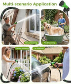 50ft Garden Hose，Non-Expandable Water Hose with 8 Function Spray Nozzle, Burst-Resistant，Kink-Free，Lightweight，Durable & Flexible 3/4" Garden Hose for Gardening, Yard，Lawn, Car Washing - Image 6