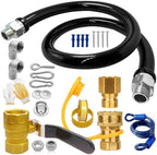 1675KIT48 Commercial Gas Hose Connector Kit, 48" Mobile Gas Line kit with 3/4" Quick Disconnect, Full Port Gas Valve & Flex Hose, Quick Connect Safety System for Commercial Kitchen Equipment by Unknown