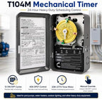 T104M Pool Timer Mechanism Only, 24-Hour Mechanical Timer Switch for Pump - Image 5