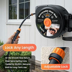 Retractable Garden Hose Reel, 65 ft x 1/2", Wall Mounted, 10-Pattern Nozzle - Image 7