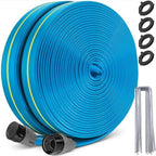 Winisok Upgrade Flat Sprinkler Soaker Hose for Garden 100FT, Heavy Duty 3-Tube Lawn Irrigation Hose with Landscape Stakes, No-Kink Flexible Watering Hose for Yard, Plants (50FT x 2packs) by Winisok
