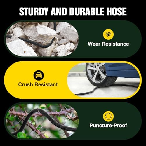 Garden Hose 125 ft Non-Expandable, Flexible Water Hose, Lightweight Hose with 10-Function Nozzle for Yard, Portable, Leak Proof, All-Weather Water Pipe for Outdoor, Car Wash, RV, Lawn - Image 5