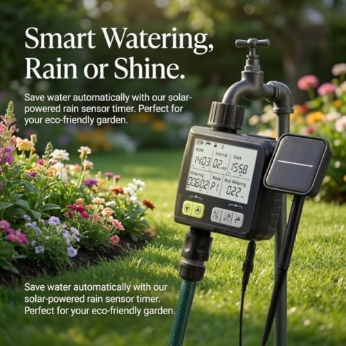 Rain-Sensing Solar Drip Irrigation System with Timer for Garden - Image 5