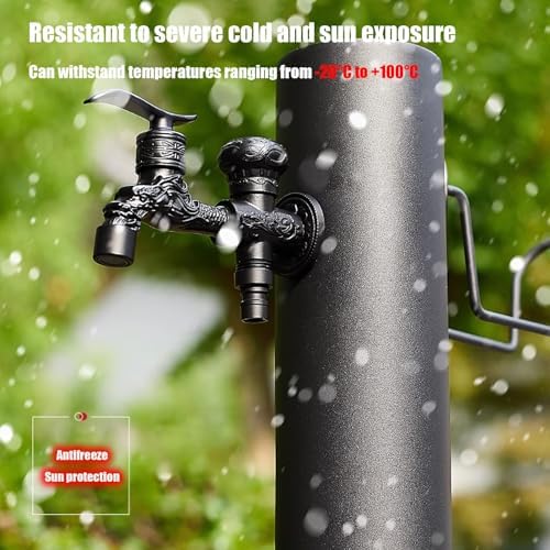 Pool Fountain Acrylic Waterfall Spillway Decorative Water Feature,Stainless Steel Vertical Garden Water Column with Copper Faucet, Freestanding Hose Stand for - Image 2