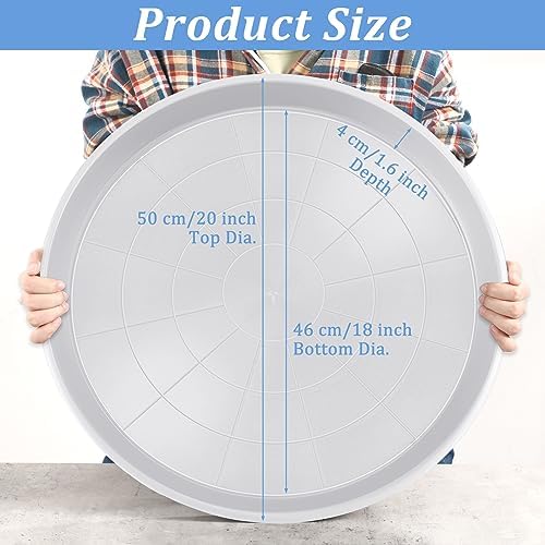 Eccliy 6 Pack Plastic Plant Saucer, Round, 20 Inch, White - Image 2