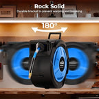 Retractable Air Hose Reel, 3/8" x 100 Ft Hybrid Hose Air Compressor Hose Reel with 6.5 Ft Lead-in Max 300 PSI, Air Hose with Any Length Lock, Automatic Rewind, 180° Swivel Bracket, Quick Coupler - Image 5