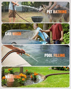50FT x 5/8" Rubber Garden Hose, Heavy Duty Garden Water Hose, 300 PSI Working, 1000 PSI Burst, Swivel Handle with Stainless Steel Ring, 5-Layer Braided, All-Weather Outdoor Use, BG50GH06 - Image 3