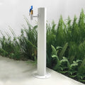 304 Stainless Steel Cylindrical Vertical Garden Water Column with Hose Stand,Outdoor Anti-Freeze Faucet Watering Fountain Irrigation Post,Yard White F Style by Unknown