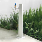 304 Stainless Steel Cylindrical Vertical Garden Water Column with Hose Stand,Outdoor Anti-Freeze Faucet Watering Fountain Irrigation Post,Yard White F Style by Unknown