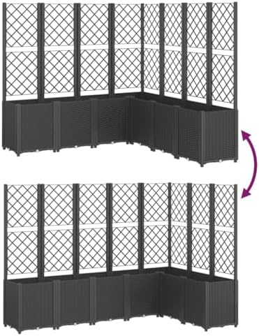 Garden Planter Box with Trellis 7 Pack Black Modular Raised Bed - Image 6