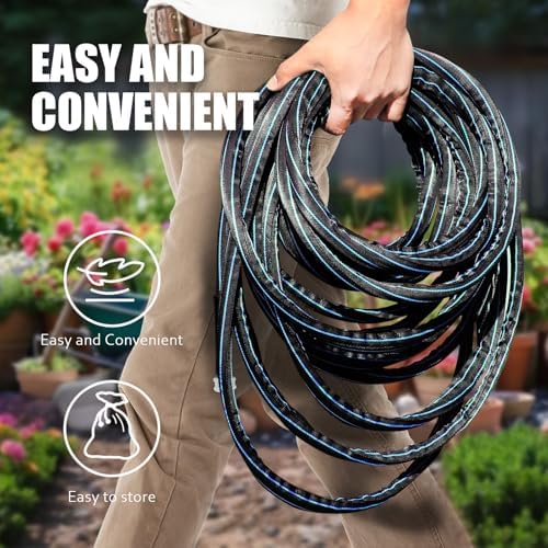 Relxitl Garden Hose 75ft, Flexible Water Hose with 10 Function Hose Nozzle, Lightweight, Tangle Free, Rust Proof for Yard, Watering(Blue) - Image 5