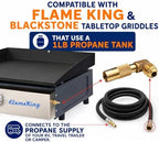 Flame King Propane 12ft RV Quick Connect Hose Adapter for 17" or 22" BlackStone or Flame King Griddle - Image 2