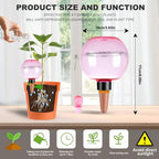 4 Pack Self Watering Globes 17oz Large Plant Watering Globes Top Fill, Self Water Planter Insert Indoor/Outdoor Plastic Water Bulbs Slow Release Terracotta for Plants, Pink - Image 2