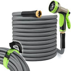 2025 Upgraded Garden Hose,And Carry Strap Non-Expanding Premium Quality Flexible Ultra-Light Water Hose with Fabric Skin Hose for Commercial Residential Use With 10 Spray Nozzle (100FT) by Unknown