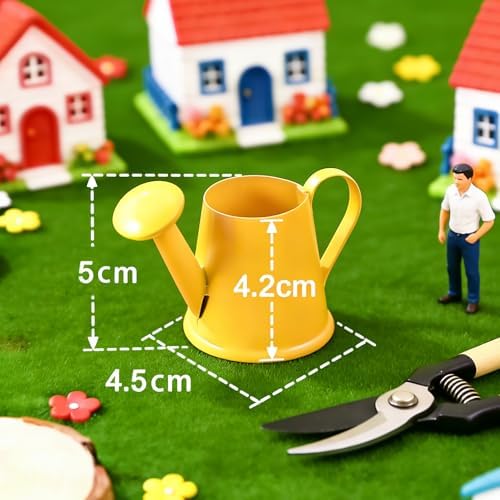 14 Pcs Mini Watering Can Miniature Color Watering Pot Garden Water Can Mini Kettle for House Crafts Party Favors - Rustic Galvanized Jug Vase, House Decor & Gardening Accessories for Flowers - Image 2