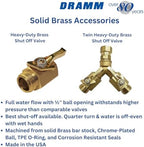Dramm Heavy Duty Brass Shut Off Valve with Full Water Flow, Male to Female Threads, Quarter Turn Off Position, Corrosion Resistant Seals, Brass (Pack of 6) - Image 2