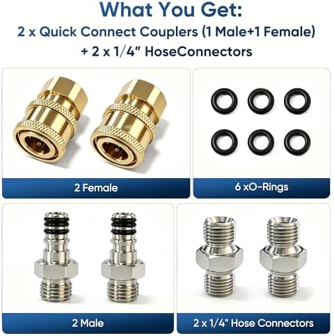Airless Paint Sprayer Quick Connect Coupler, 1/4" Stainless Steel, 2-Pack - Image 7