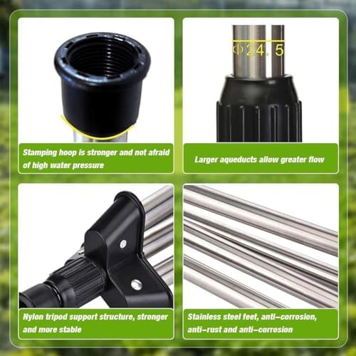 Rotating Tripod Sprinkler, Rotating Tripod Sprinkler 360, 360 Degree Rotating Tripod Sprinkler Large Coverage, Rotating Tripod Sprinkler for Lawn Garden Yard - Image 5