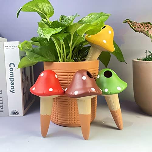 4pcs Mushroom Plant Watering Spikes Indoor Outdoor Water Stake for Plant Automatic Drip Irrigation Reservoir Automatic Waterer for Chickens - Image 2