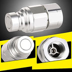 1/2’’ NPT Skid Steer Hydraulic Couplers, Bobcat Flat Face Quick Connect Fittings with 2PCS Dust Covers - Image 3