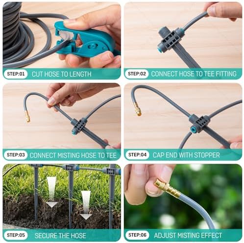 98FT 1/4" Drip Irrigation System with Stakes, 360° Adjustable Watering Kit - Image 3