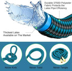 100 ft Expandable Garden Hose with 10 Function Nozzle Sprayer, Lightweight Flexible Water Hose with Durable Collapsible Latex Core & Solid Brass Fittings, 100ft Retractable Stretch Hose Black & Blue - Image 3