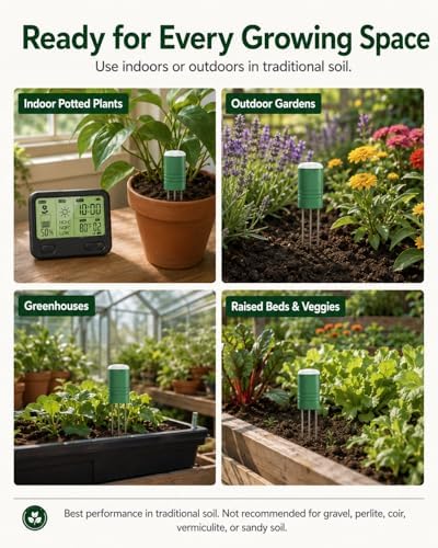 Wireless Soil Moisture Meter for Plants,4 Sensors Included,Supports 12 Zone - Image 6