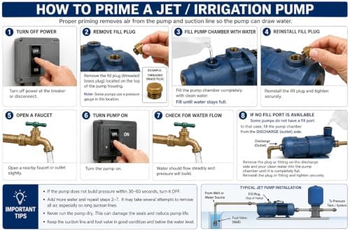 Goulds GT20 Irri-Gator Self-Priming Centrifugal Irrigation Sprinkler Pump, 2 HP, 230V, 1PH, 86 GPM, 60Hz, 1 Year Warranty - Image 6