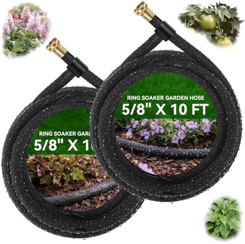 Pangda 2 Pack Ring Soaker Garden Hose, 5/8" x 10 ft Heavy-duty Drip Hose by Pangda