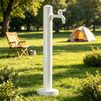 Outdoor Stainless Steel Vertical Water Column with Faucet, Freestanding Garden Water Tap Hose Stand, Freeze Proof Yard Hydrant Spigot for Campsite, Villa, Backyard Patio(B,Height: 95cm/37.4in) by Lonmrrton