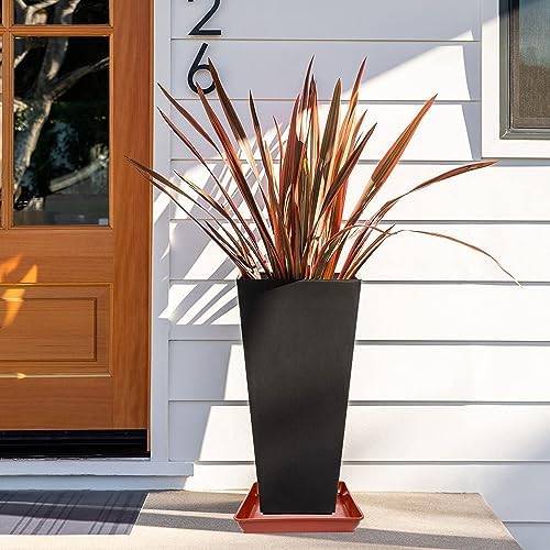 LWALRS 2 Pack Square Plant Saucer 20 22 Inch, Extra Large Plant Saucers, Heavy Plastic Water Tray Tor Plants, Planters for Indoors and Outdoors Plants, Deep Plant Trays for Pots (20 inch, Terracotta) - Image 7