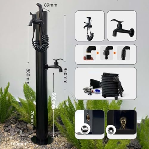 Outdoor Antifreeze Faucet Stand, Lockable Freestanding Hose Holder, Garden Water Column for Irrigation & Car Washing, Durable Landscape Water Feature - Image 4