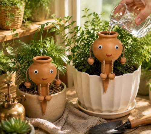 Terracotta Plant Watering Stakes, Automatic Self Watering Device for Potted Plants, Ceramic Plant Irrigation Spikes, Slow Release Watering System for Indoor Outdoor Garden - Image 3