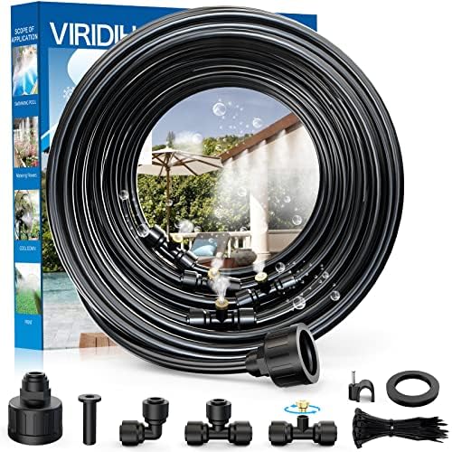 100FT|30M Misting Systems, Outdoor Water Misting Cooling System, for Backyard Mist Kit for Garden Greenhouse Fan Deck Umbrella Canopy Pool Porch Trampoline Sprinkler Park BBQ Party by MISSIGO