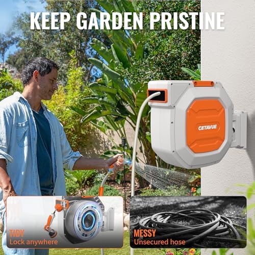 Retractable Garden Hose Reel 5/8 inch x 100 ft Wall Mounted - Image 2
