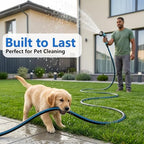 Besiter Heavy Duty Garden Hose 5/8" 50FT: Flexible Rubber Water Hose with 10 Function Sprayer - Leakproof Hose Male to Female Fittings - Durable Hose for Yard, Lawn, Car Wash, Outdoor, Watering - Image 4