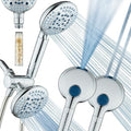 AquaCare High Pressure 6-way Dual Shower Head Combo with Built-in Filter & Power Wash - Clean Tub, Tile & Pets. Remove Chlorine, Lead & Toxins from Water to Protect Skin, Hair, & Nails. Chrome Finish by HotelSpa