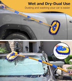anngrowy 56.7" Microfiber Car Wash Brush Mop Kit Mitt Sponge with Long Handle Car Cleaning Supplies Kit, Car Wash Foam Gun Soap Car Wash Foam Cannon for Garden Hose Foam Sprayer Car Wash - Image 4