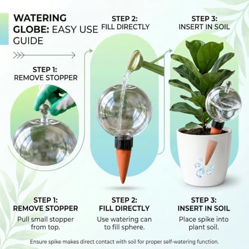4 Pack 26 oz Extra Large Plant Self Watering Globes to 3 Weeks Watering - Image 7