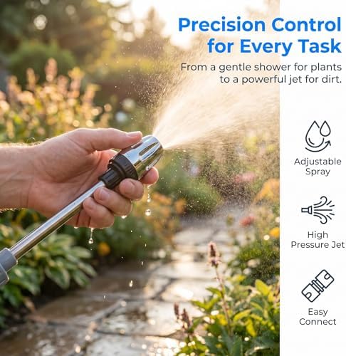 Garden Hose High Pressure Nozzle, Powerful Hose Nozzle High Pressure, Professional, Utilizes Hydraulic Boosting Technology for Garden Hoses, Cars, Lawns, and Outdoor Cleaning, Effortless Removal (B) - Image 4