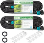 LINEX Flat Soaker Hose 30 ft for Garden Beds, 1/2'' x 15 ft 2 Pack Drip Hoses Irrigation Sprinkler Heavy Duty Save Water 80% for Vegetable by LINEX