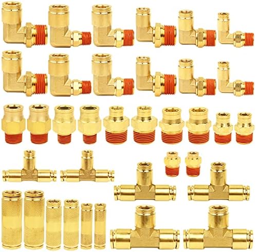 36 PCS DOT Air Brake Line Fitting&Air Nylon Tube Fittings Assortment Kits by NOVINO