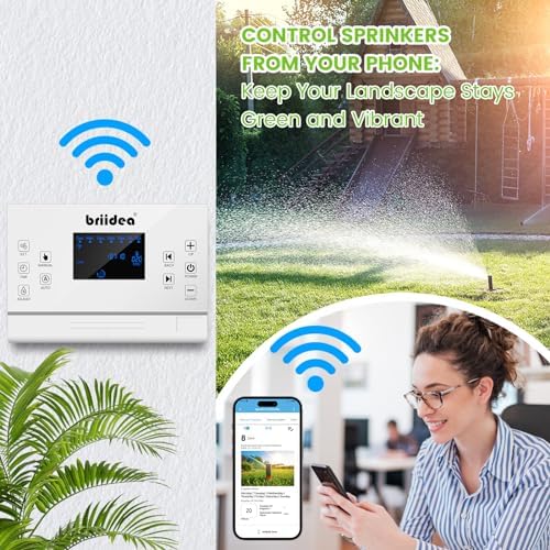 8 Zones WiFi Smart Sprinkler Controller, Briidea Automatic Irrigation Controllers with Customized Watering Schedule & Seasonal Adjustment, Water Efficiently and Keep Your Plants Healthy, MK-117 - Image 7