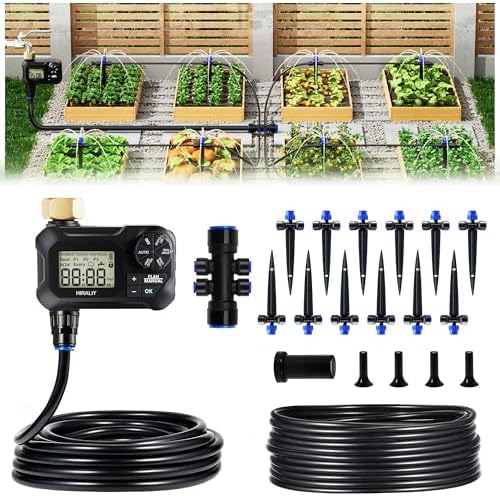 HIRALIY 50FT Automatic Drip Irrigation Kit with Timer by HIRALIY