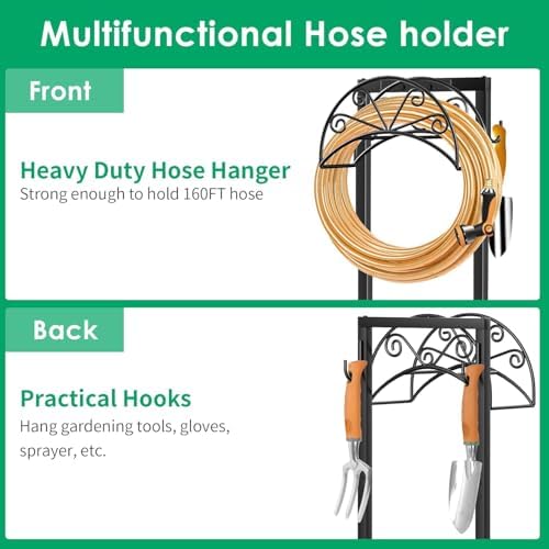 TomCare Garden Hose Holder Heavy Duty Water Hose Holder Holds 160 FT Hoses - Image 4