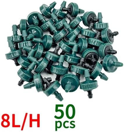 Garden Supplies 20X Garden 2L 4L 8L Pressure Compensating Emitter Dripper 1/4'' Self-Cleaning Drip Irrigation Water Regulator 4/7mm Nozzle(C-8L-50pcs) - Image 2