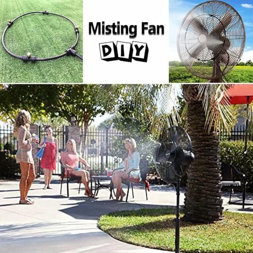 Pre-Assembled Misting Kit, 75FT Misting Line + 27 Brass Mist Nozzles + Brass Adapter(3/4") Outdoor Mister for Patio, Garden, Greenhouse, Trampoline, Sprinkler - Image 3